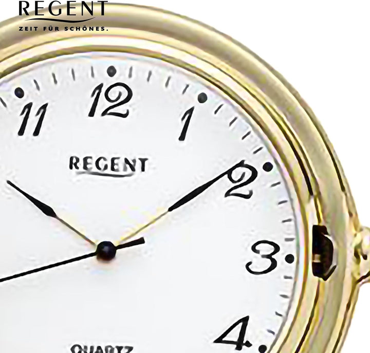 REGENT Herren Taschenuhr Savonnette Klappdeckel 47 MM Quarz Weisses Zifferblatt Arabische Zahlen P-7