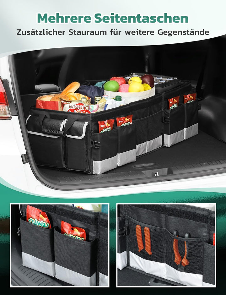 Oasser Kofferraum Organizer faltbar 95L mit integrierter 20L Kühltasche und Deckel Auto Organizer 50