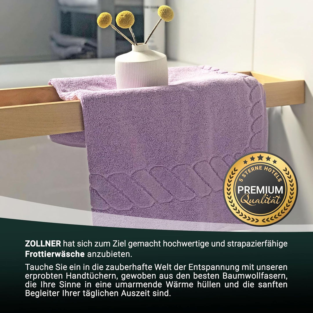 ZOLLNER 2er Set Badematten - weiche und saugstarke Duschvorleger - waschbar bis 95°C - Baumwolle - 5