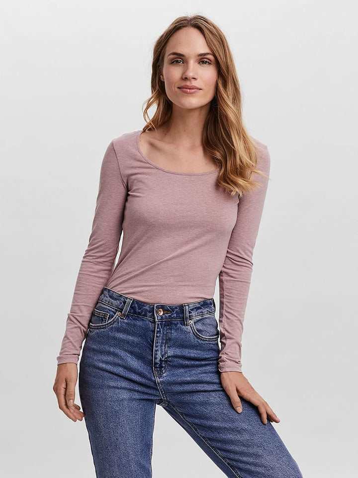 VERO MODA Female Top VMMAXI T-Shirt XXL Rosa/Grün (1x Woodrose/1x Dusty Olive), XXL Rosa/Grün (1x Wo