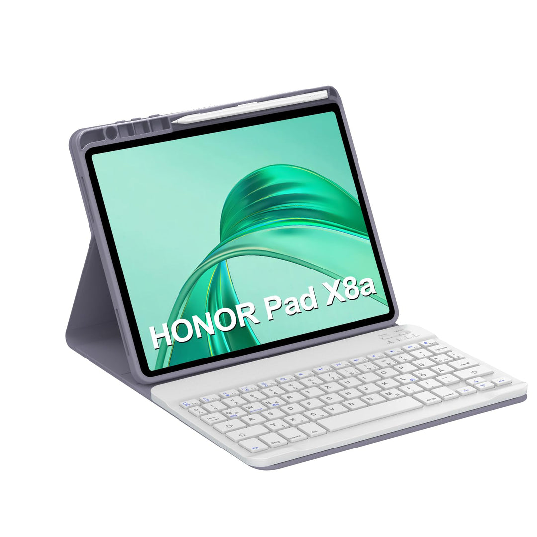 Hülle mit Tastatur für Honor Pad X8a 2024 und X8b 2026 Tablet 11 Zoll, Deutsch QWERTZ Layout ohne Be