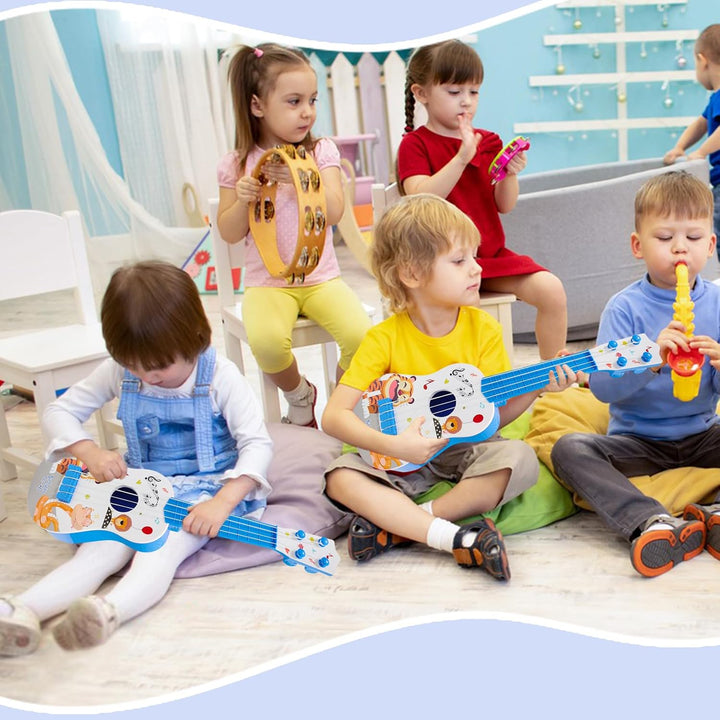 42cm Kindergitarre Mit 4 verstellbaren Saiten Ukulele Gitarre Spielzeug für Kleinkinder Anfänger Jun