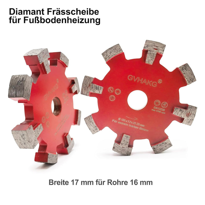 Diamant Frässcheibe 130mm, 17 mm Räumscheibe 8 Segmente U-förmige Nut Verbreiten Für Fussbodenheizun