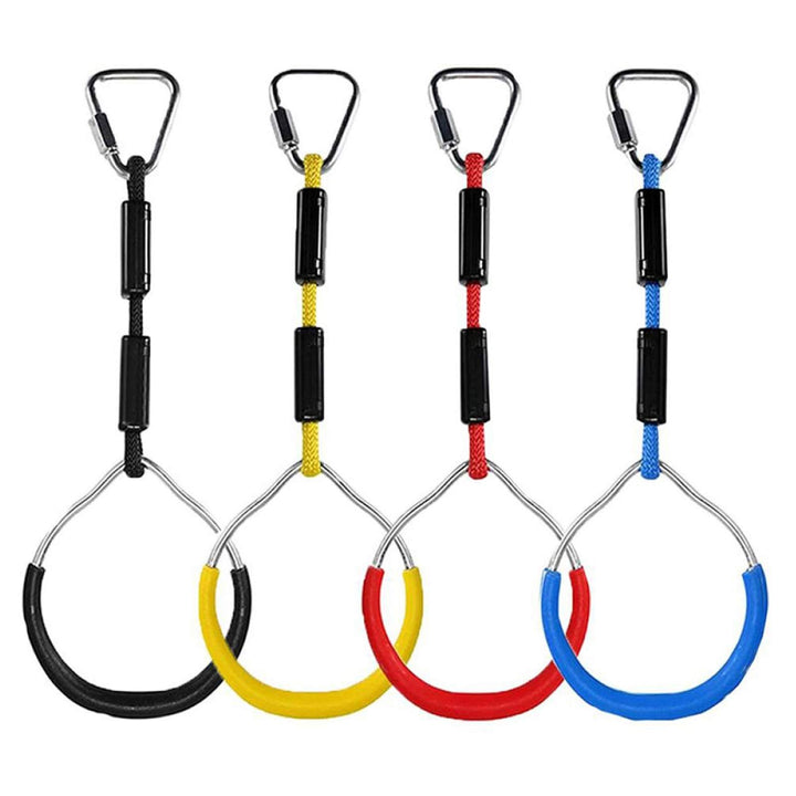 FBSPORT 4 Stück Klettern Ringe für Kinder, Outdoor Indoor Kinder Ninja Ringe zum Aufhängen belastbar