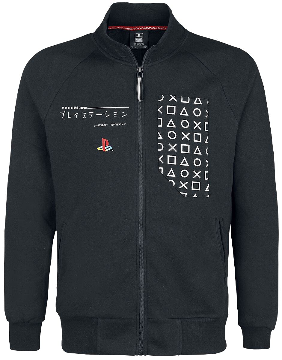 Difuzed Sony Playstation Tech19 Bomberjacke, nahtlos, Schwarz , S