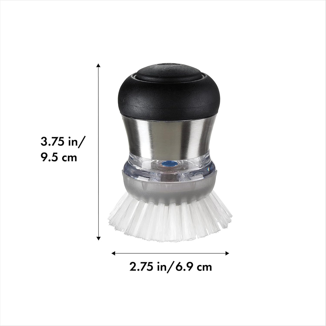 OXO Steel Seifenspender-Handflächenbürste, 6,4 cm Durchmesser. x 10,2 cm Höhe, Handflächenbürste
