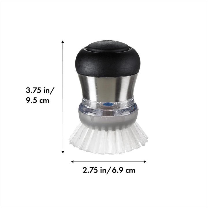 OXO Steel Seifenspender-Handflächenbürste, 6,4 cm Durchmesser. x 10,2 cm Höhe, Handflächenbürste