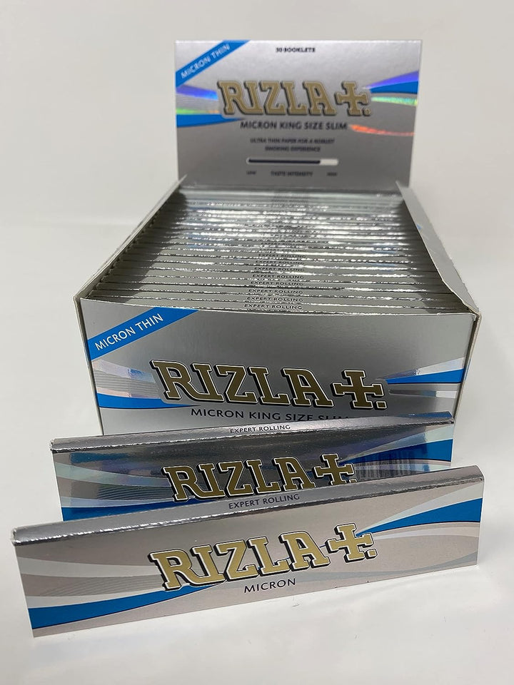 RIZLA Micron Zigarettenpapier, ultradünn, King Size, silberfarben