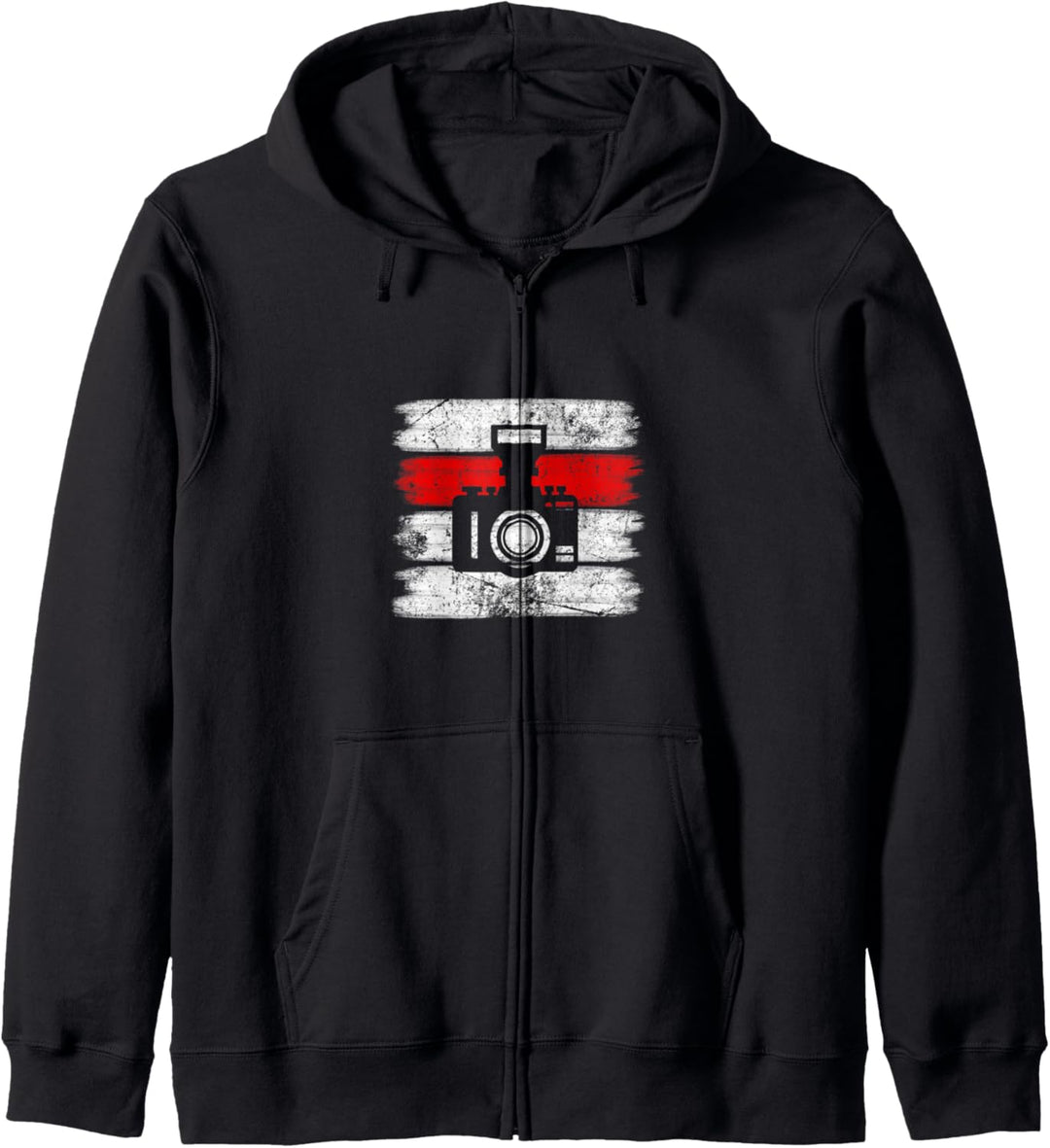 Fotografie Rote Streifen Design Kapuzenjacke