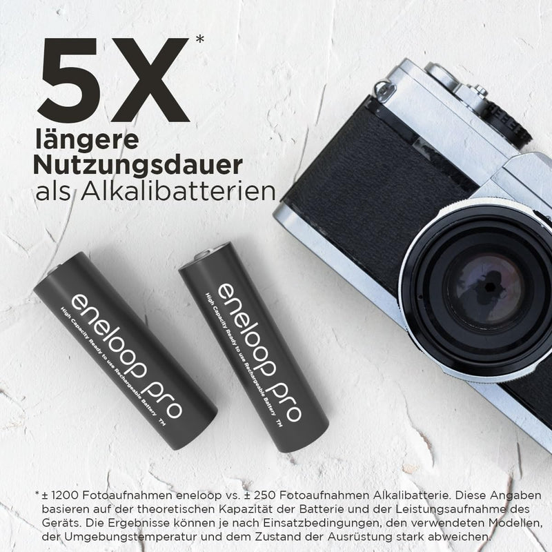 eneloop pro, AAA/Micro NI-MH Akku, 4er-Pack, Kapazität mit min. 930 mAh, Ready-to-Use NI-MH Akkus, b