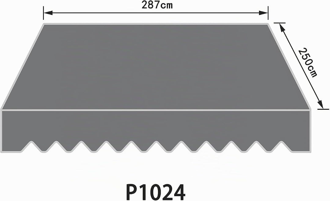Home Trends Markisenstoff Markise mit Volant 3 x 2.5 m Markisenbespannung ersatzstoff 287 x 250cm Ba