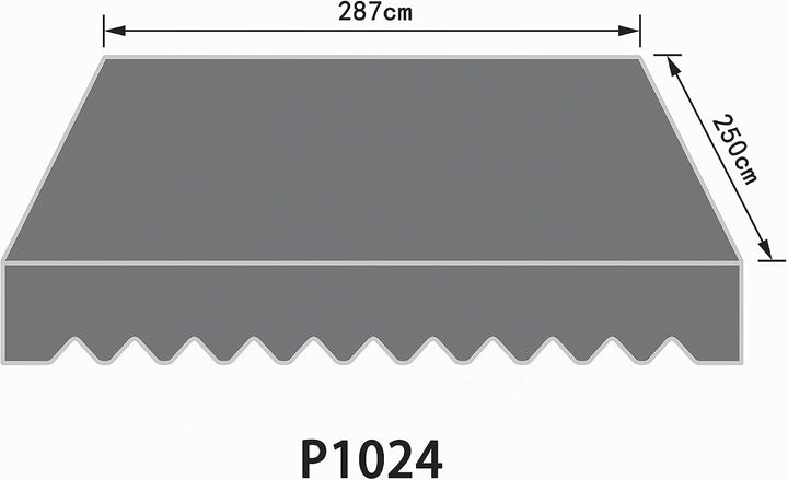 Home Trends Markisenstoff Markise mit Volant 3 x 2.5 m Markisenbespannung ersatzstoff 287 x 250cm Ba