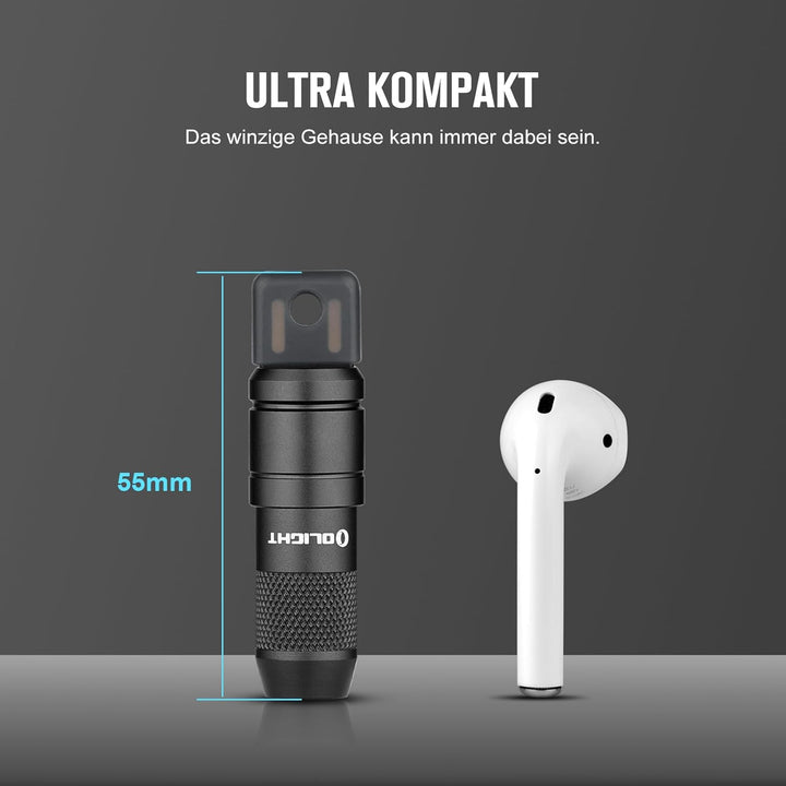 OLIGHT iMini 2 Mini LED USB-Aufladbare Taschenlampe Schlüsselhänger mit magnetischen Basis, 50LM 19,