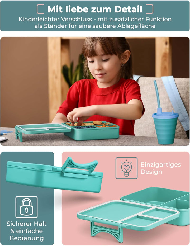 My Vesperbox® Brotdose für Kinder mit Fächern Liv [MADE IN GERMANY] - Lunchbox mit Trennfächern - Be
