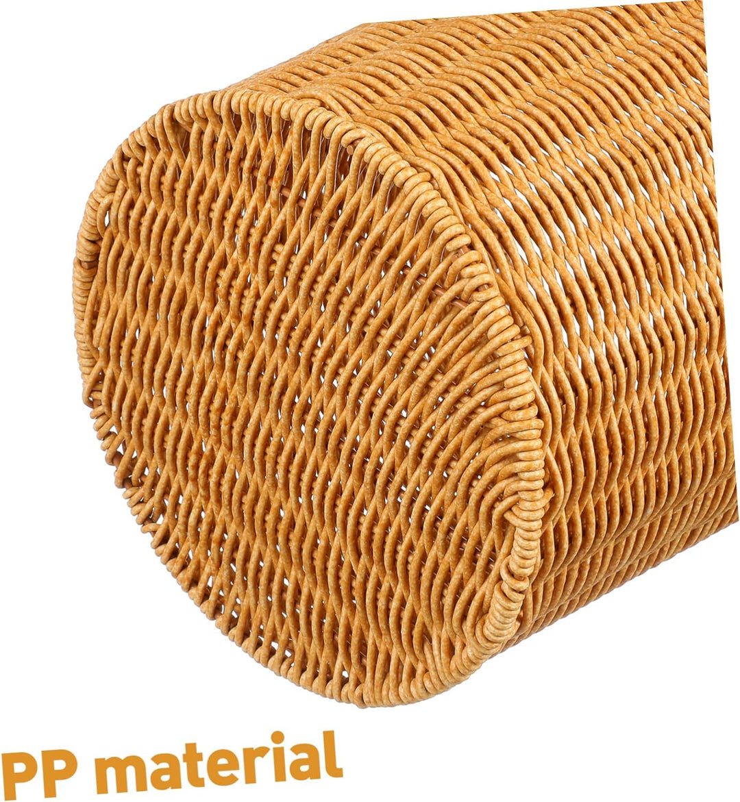 FOMIYES Gewebter Korb mit Deckel, Rattan-Mülleimer, kleiner Müllbehälter, Abfalleimer, Wäschekorb, P