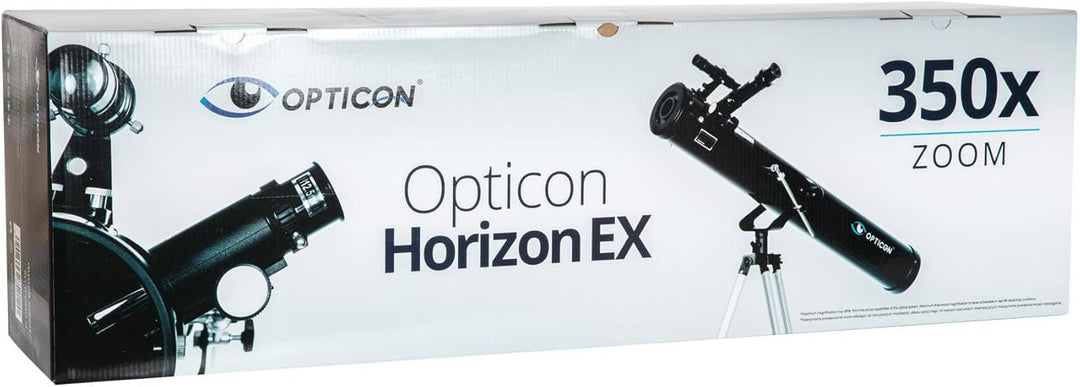 OPTICON - Teleskop Horizon I Vergrösserung 350x I Durchmesser 76 mm I Brennweite 900 mm I Okularausz