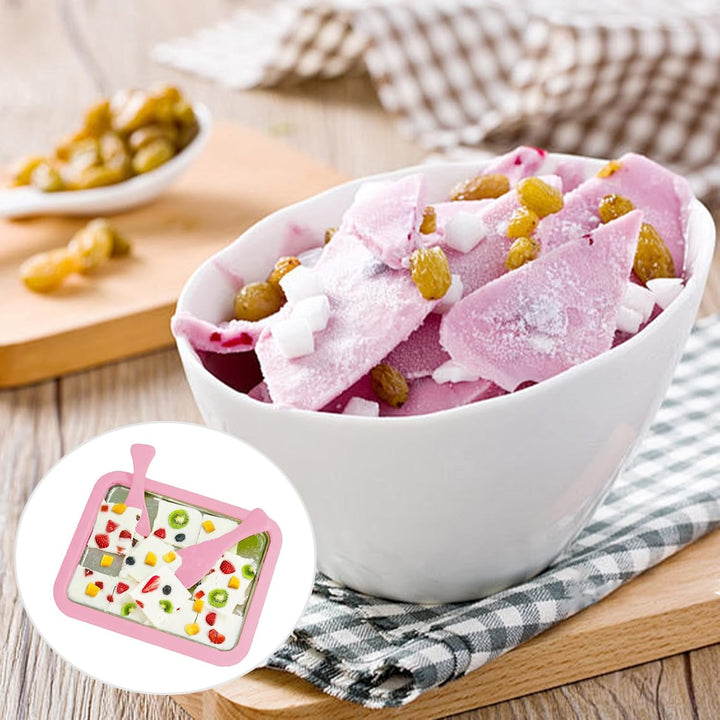 Eisplatte Eis Rolls zum Eis Machen DIY, Rolled Ice Cream Maker, mit 2 Spateln für Kinder, Zuhause, F