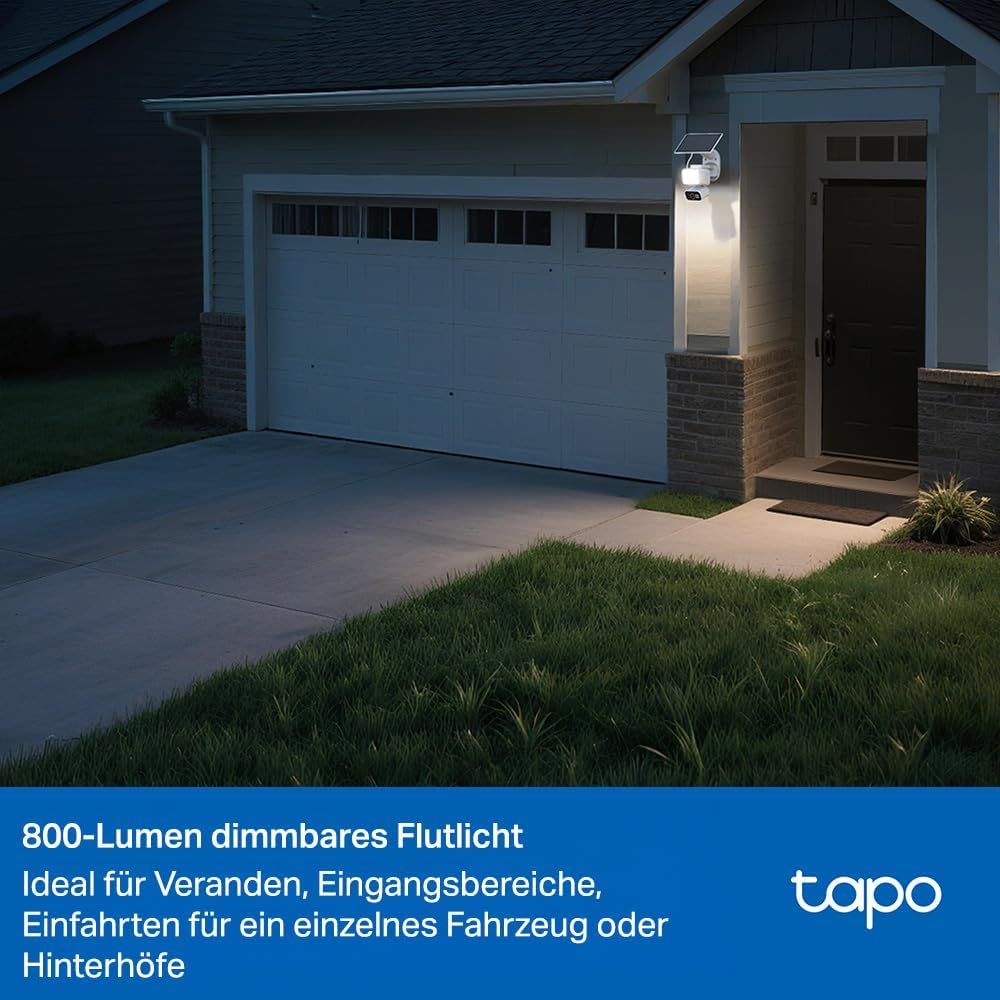 Tapo C615F KIT 360° Flutlichtkamera | Solar Überwachungskamera Aussen mit Akku | 2K 3MP | KI-Erkennu