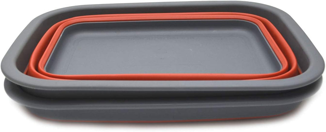 SAMMART Set of 2-9.2L (2.37Gallon) Collapsible Tub - Portable Outdoor Picnic Basket/Crater - Foldabl