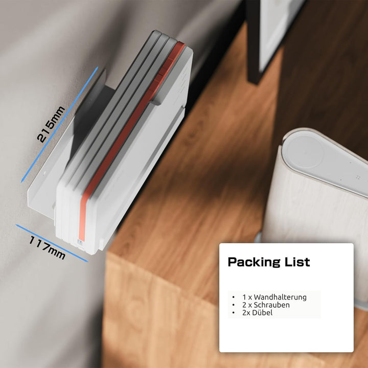 Metall Wandhalterung kompatibel mit AVM Fritz!Box 5690 Pro – Robuste Halterung mit integriertem Kabe