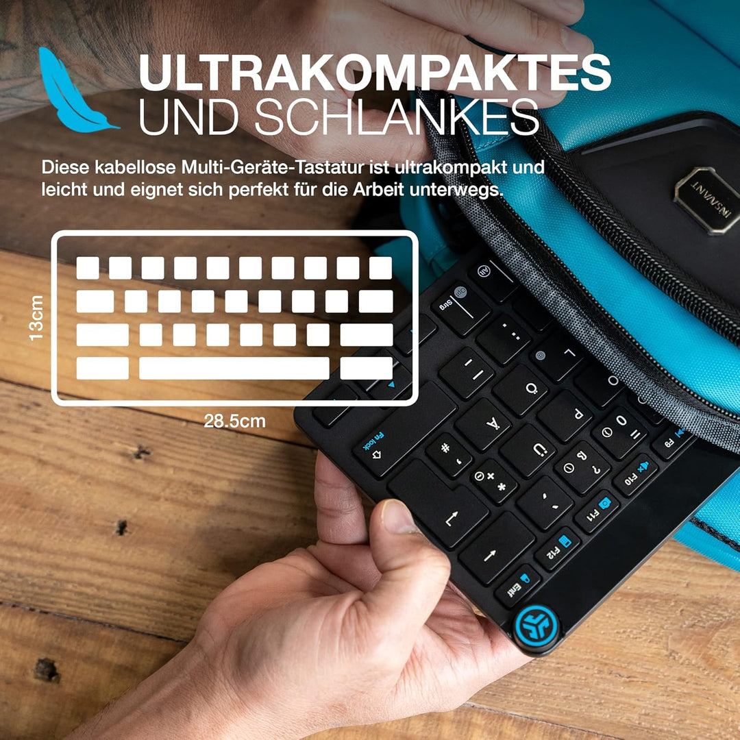 JLab Go Bundle Tastatur Maus Set Kabellos - Bluetooth Maus und Tastatur Klein mit 2,4 GHz Funk, Mult