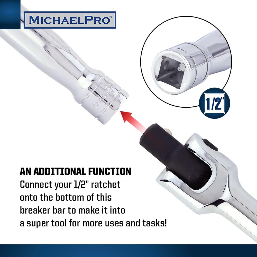 MichaelPro MP007003 1,27 cm Antriebsverlängerung Breaker Bar/Flex Griff, 45,7 cm Länge, verbinden Si