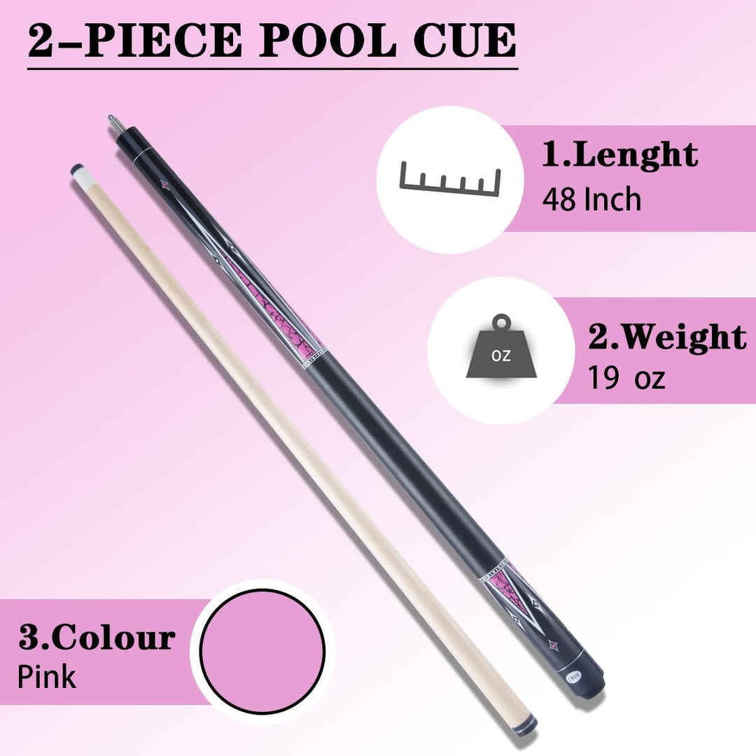 Billiards Short Pool Cue Stick, 48inch Billiard Cue Sticks, Table Pool Stick for Beginners, Hardwood