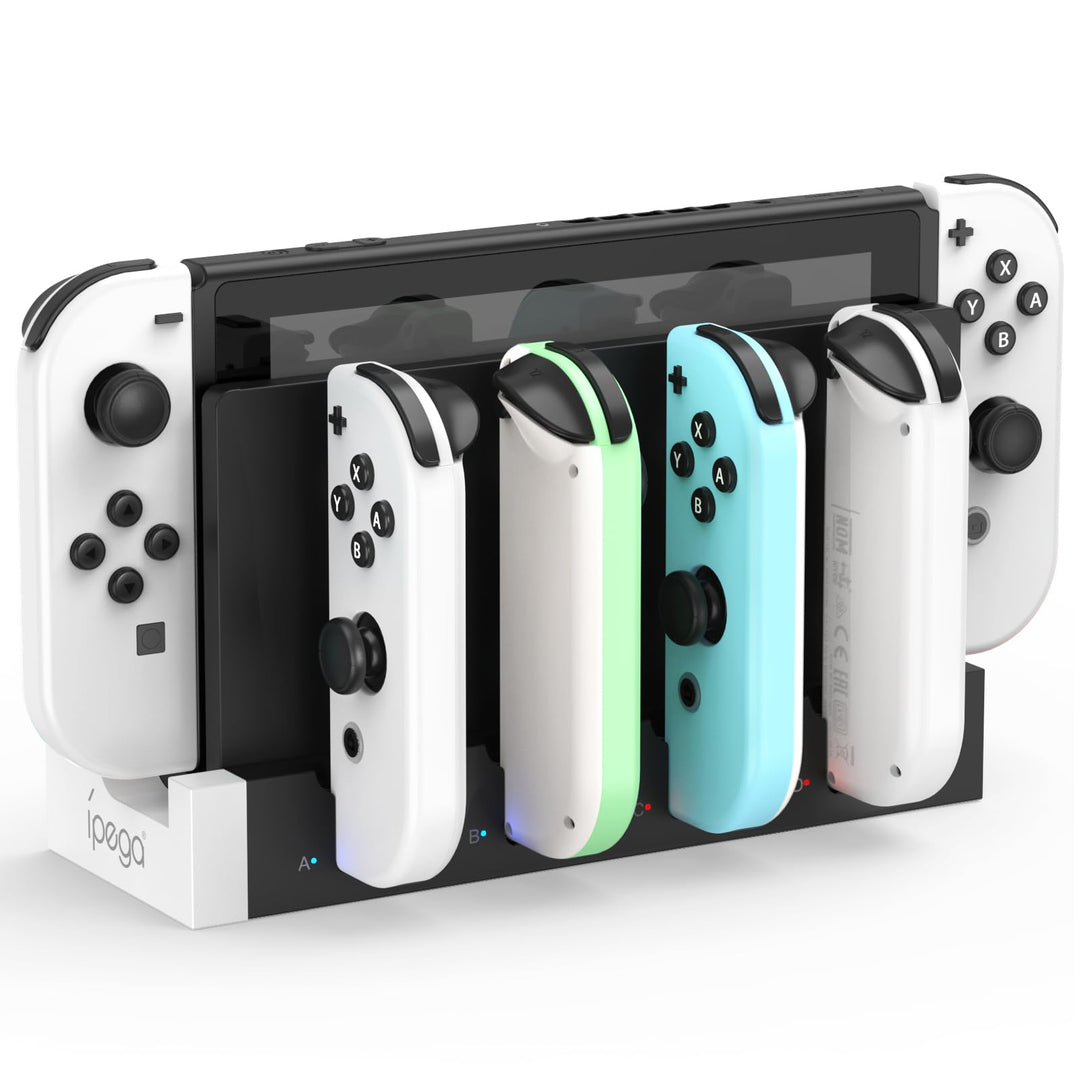 Joycon-Ladestation für Nintendo Switch/OLED, Weiss/Schwarz Weiss&amp;Schwarz, Weiss&amp;Schwarz