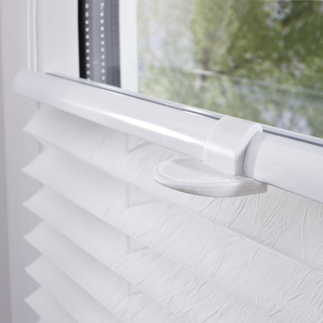 Liedeco® Plissee verspannt mit Klemmträger / 80 x 220 cm weiss (Breite x Höhe) / lichtdurchlässig Bl
