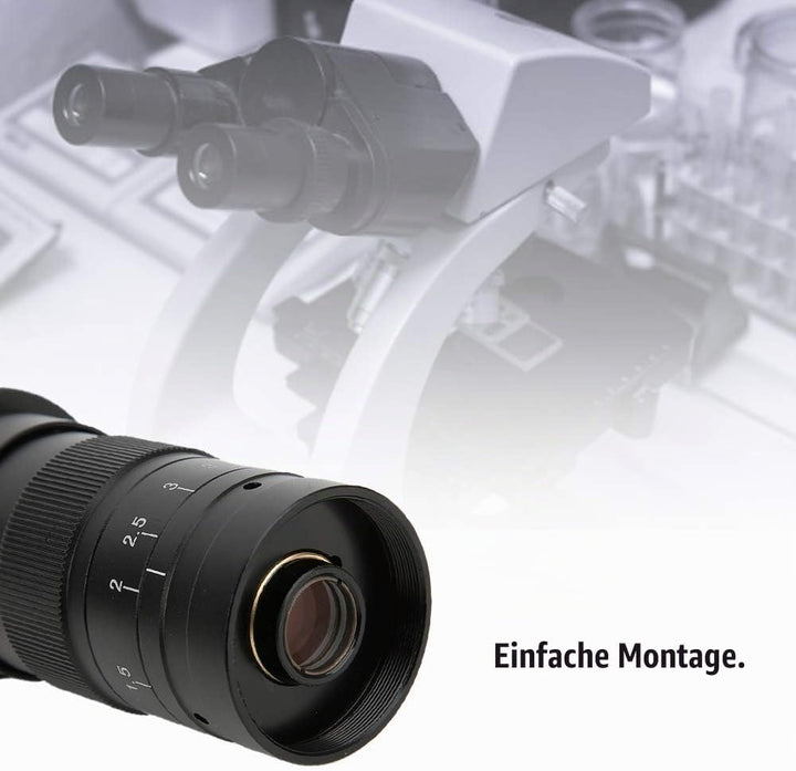 Topyond C-Mount-Objektiv, ABS, 300-fach Verstellbares 25-mm-Zoom-C-Mount-Objektiv, 0.7- Bis 4.5-fach
