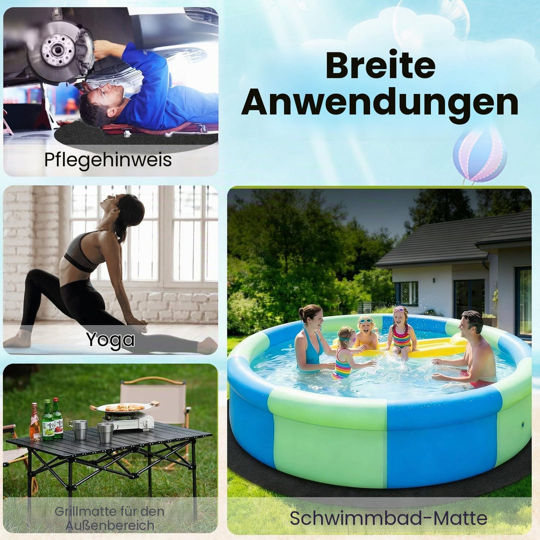 Bodenplane für Pools,Poolmatten Schutzboden, 4m Poolunterlage, Bodenschutzplane Swimmingpool,Verhind