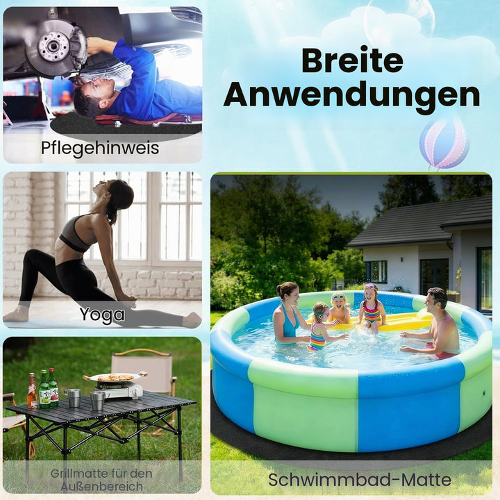 Bodenplane für Pools,Poolmatten Schutzboden, 4m Poolunterlage, Bodenschutzplane Swimmingpool,Verhind