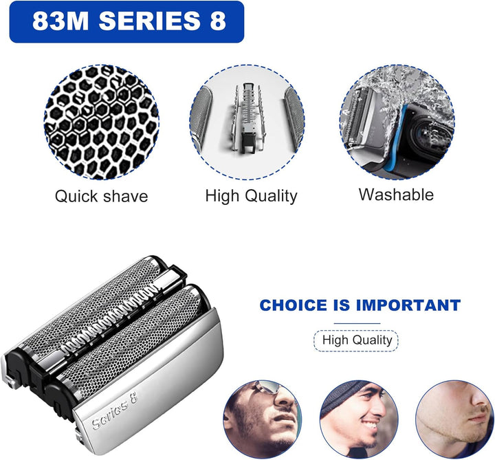 Scherkopf für Braun Series 8, Rasierer Kompatibilität mit Braun S8 83M Ersatzkopf, Zubehör für Herre