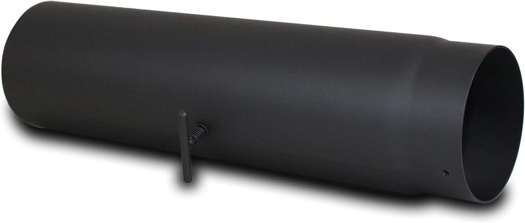 Rauchrohr 500 mm mit Drosselklappe - im Durchmesser Ø 130 mm - Farbe: gussgrau - Ofenrohr Verlängeru