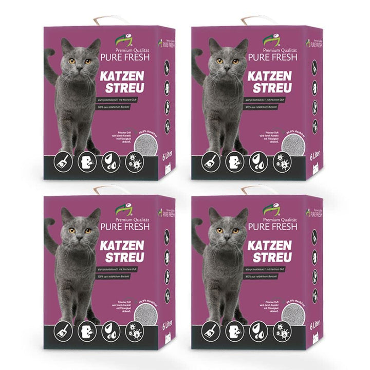 KAHU Pure Fresh Katzenstreu mit Babypuderduft • Klumpstreu • Naturmaterial weisses Kalzium-Bentonit