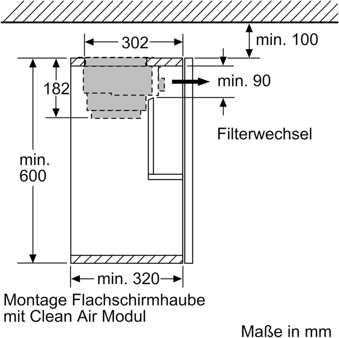 Bosch DWZ1IX1C6 Zubehör für Dunstabzüge, Clean Air Plus Umluftmodul, Made in Germany