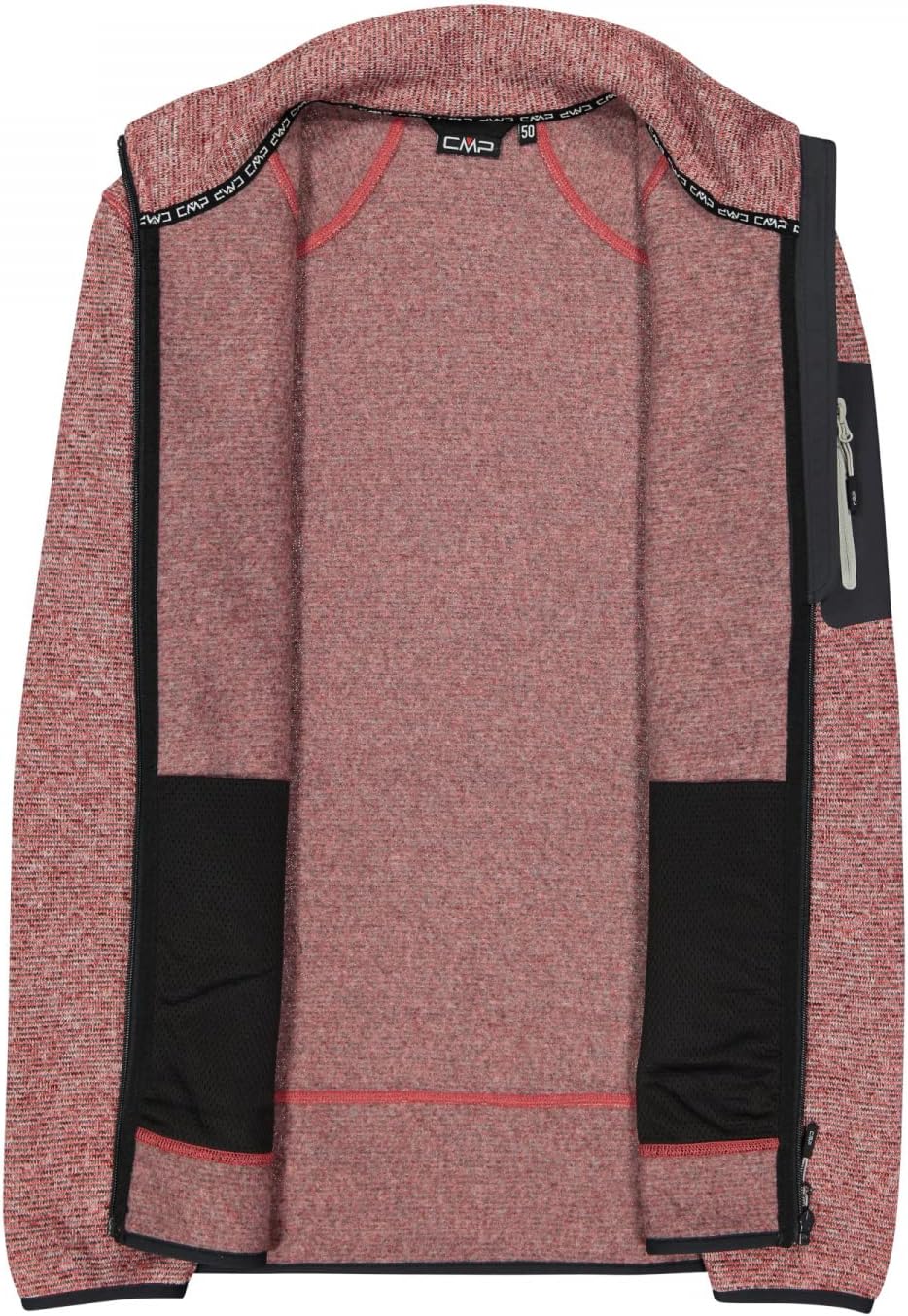 CMP Herren Knit tech mélange Fleece Jacket Fleecejacke 52 Ferrari-Anthrazit, 52 Ferrari-Anthrazit