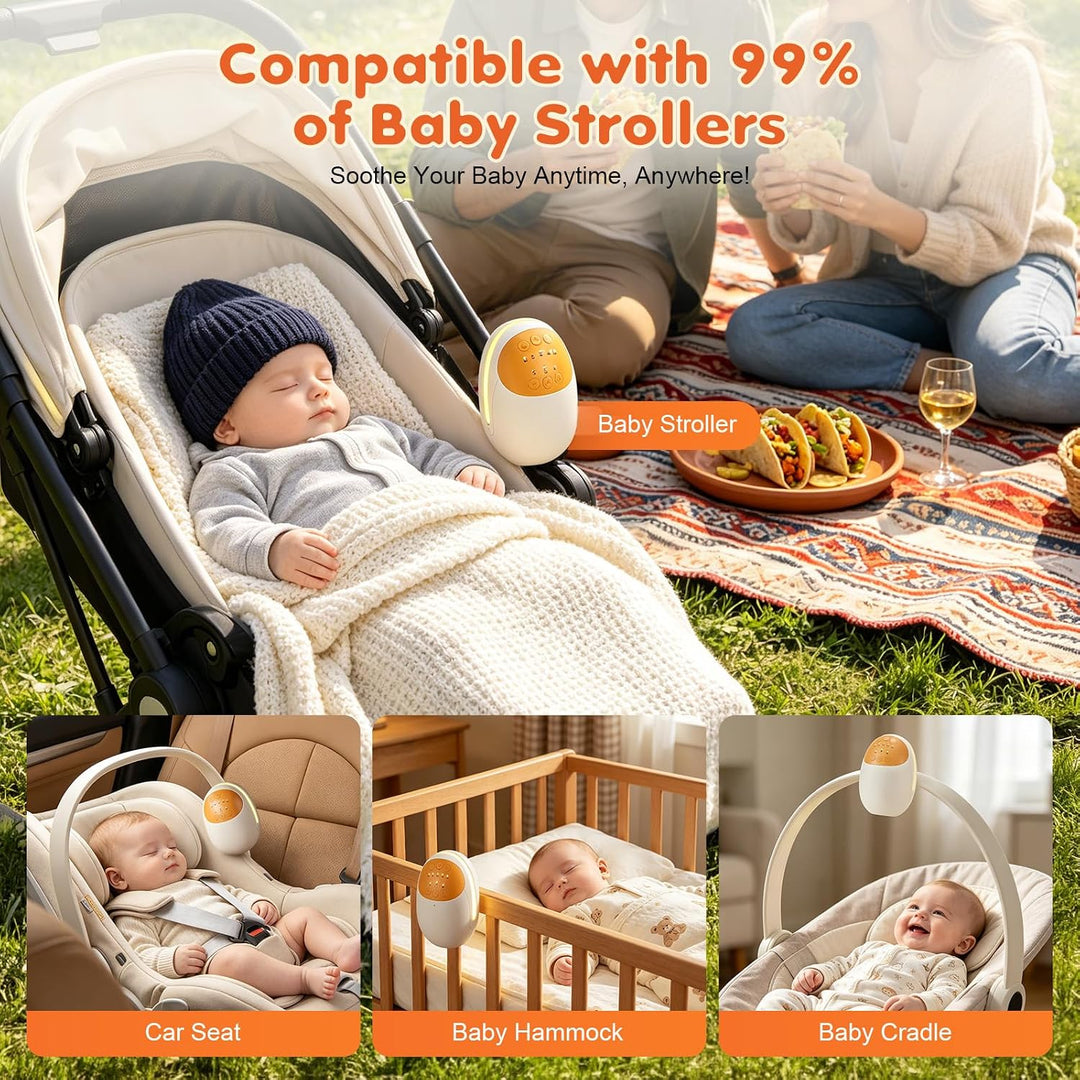 Kinderwagen Schaukler mit 5 Stufen & 1800mAh Akku, elektrischer Kinderwagenschaukler mit Bluetooth L