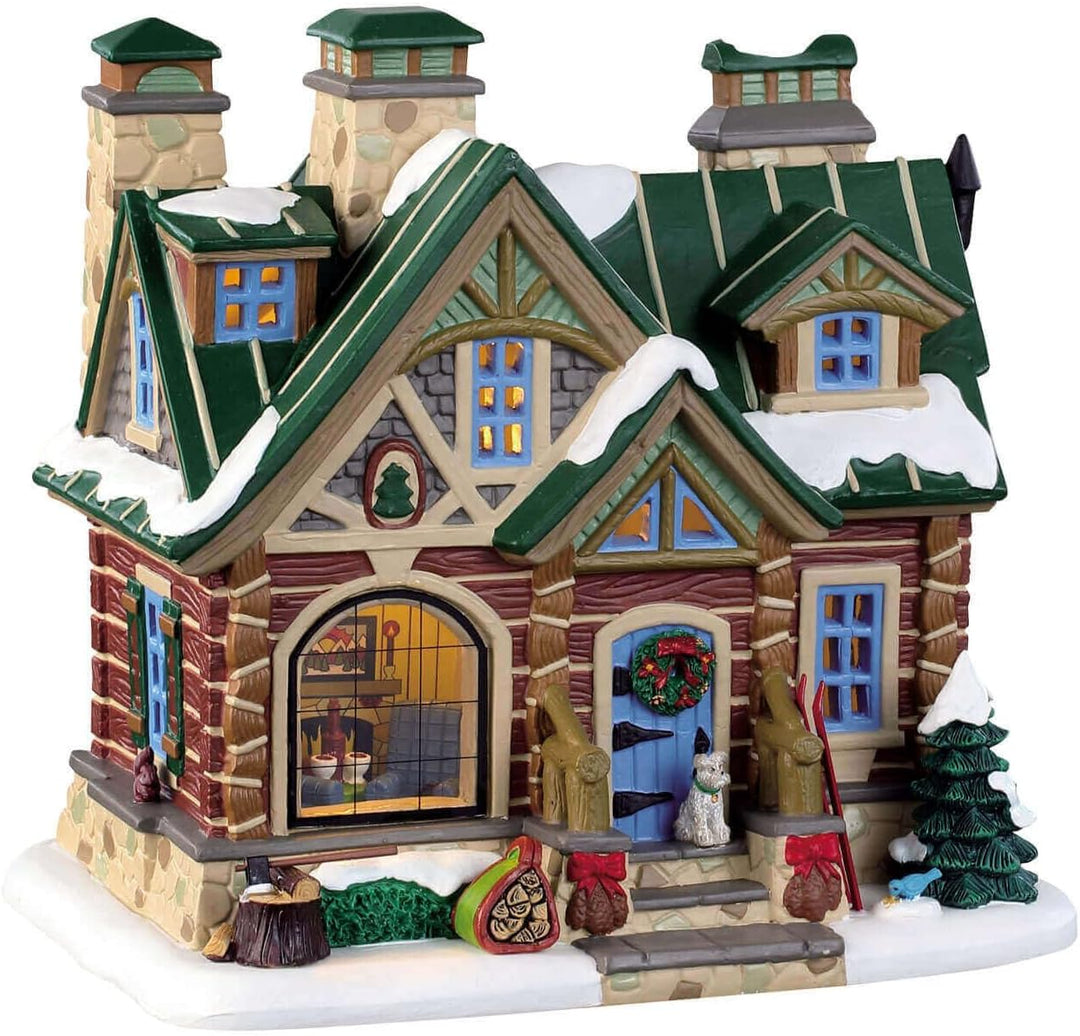Lemax 95474 - Pine Peak Retreat - Neu 2019 - Porzellan Häusschen mit Inside Scene - Christmas Villag