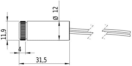 Laser Lasermodul Punktlaser rot 650nm 1mW 3VDC Fokus einstellbar 12x30,5mm - 70104080