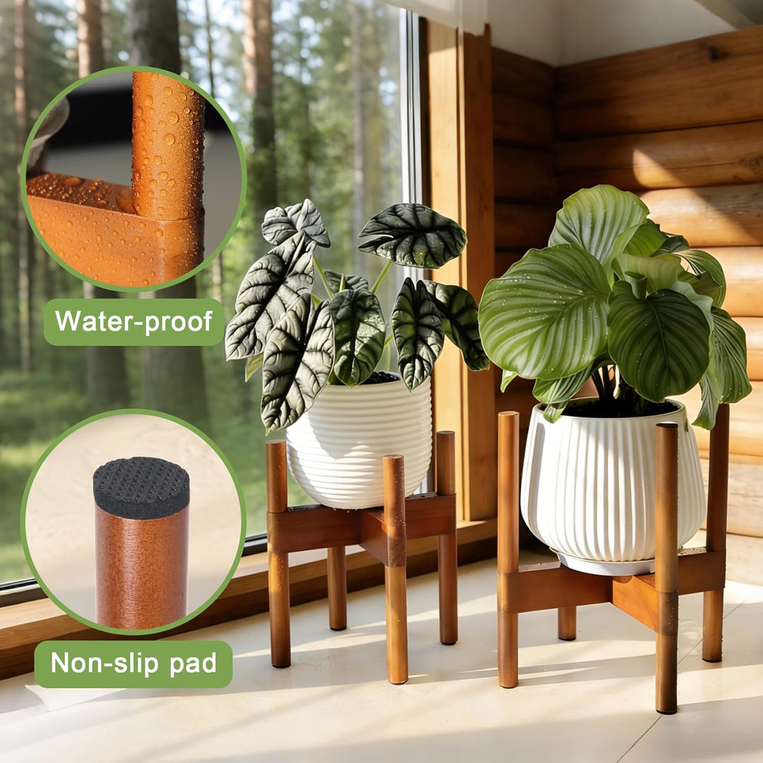 Vigordream Pflanzenständer für den Innenbereich, Holz-Pflanzenhalter, moderne Dekoration, hohe Pflan