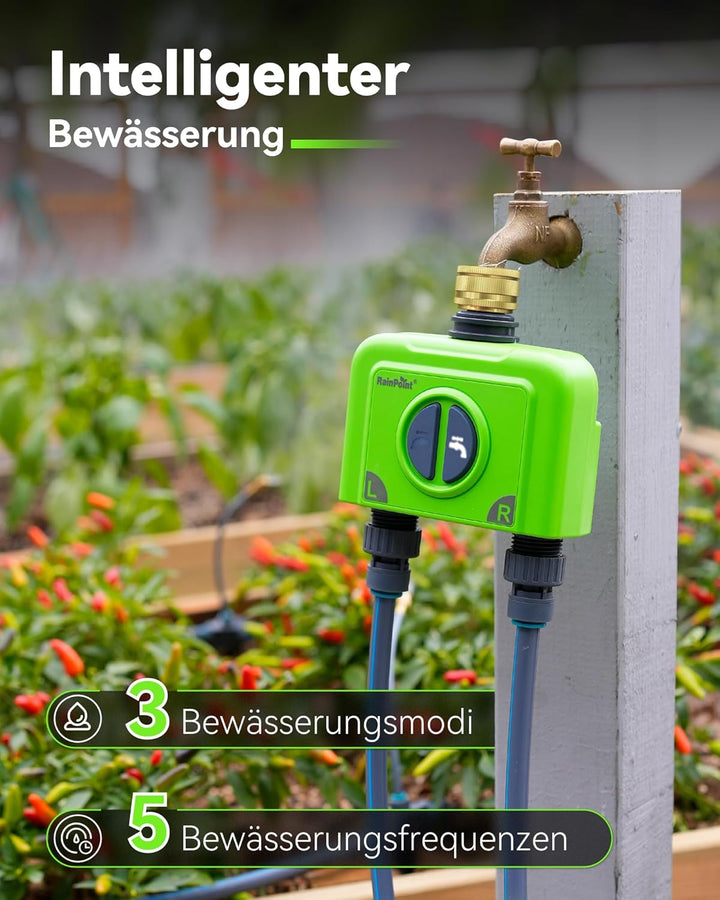 RAINPOINT Bewässerungscomputer WLAN 2 Ausgänge ohne Antennen-Gateway, Muss mit HWG023/HWG040 Gateway