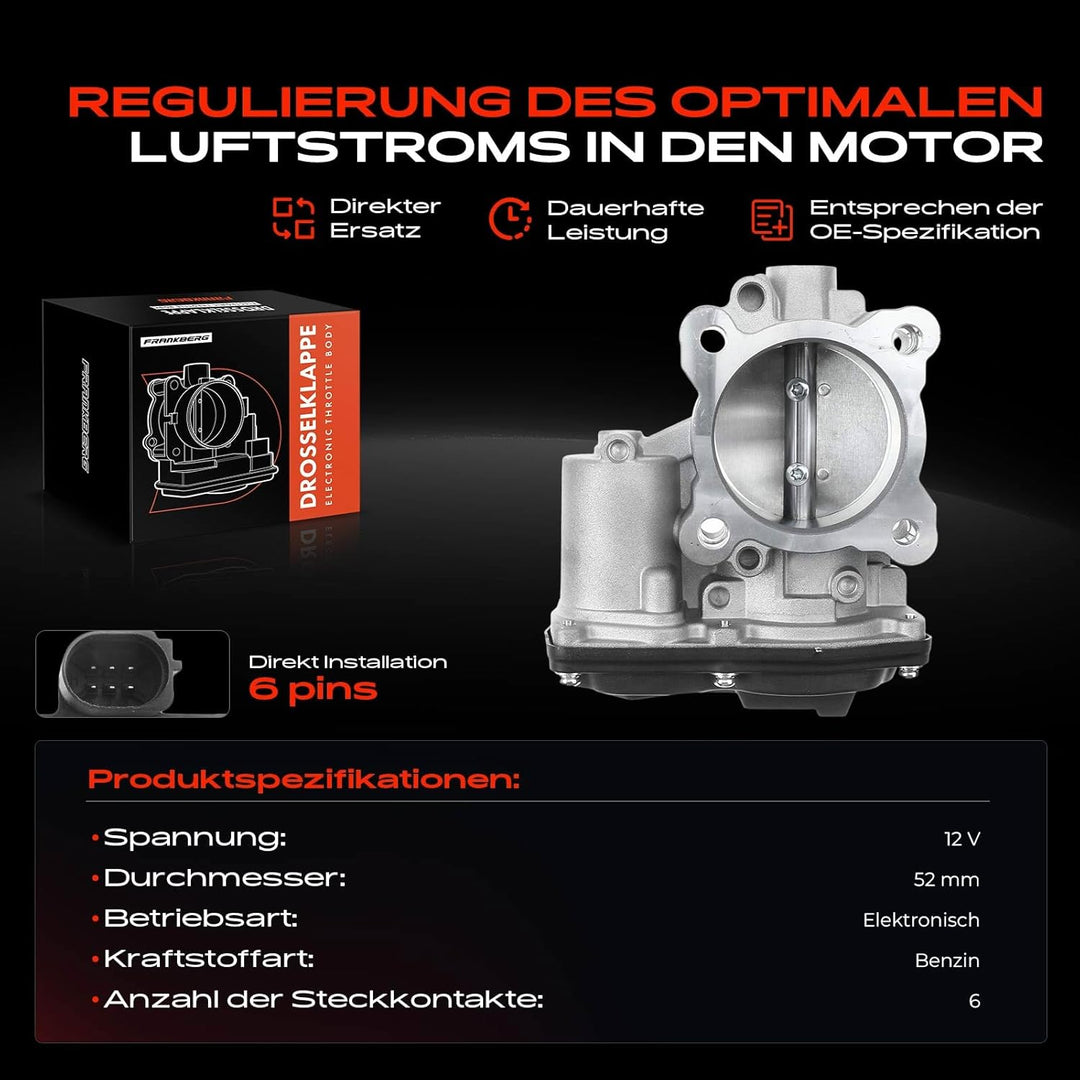 Frankberg 1x Drosselklappe Drosselklappenstutzen Kompatibel mit Ecosport 2013-2021 Focus IV 2018-202