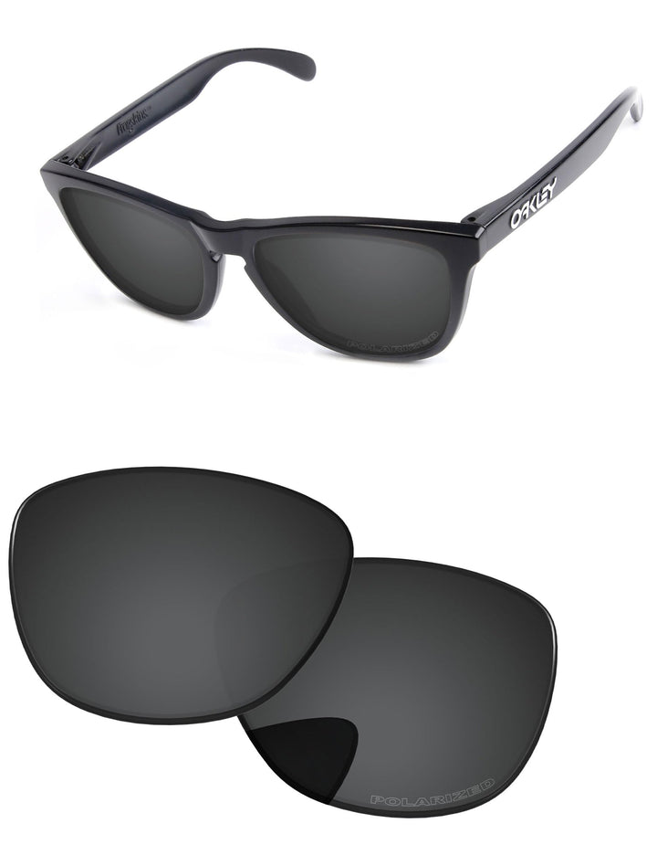 PapaViva Ersatzlinsen für for Oakley Frogskins OO9013 Black Grey - Polarized, Black Grey - Polarized