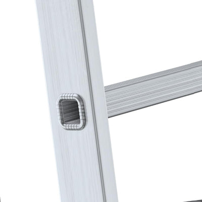 Aluleiter Anlegeleiter 1x11 PRO DRABEST + HAK, Silber Liczba szczebli: 11 Silber, Liczba szczebli: 1