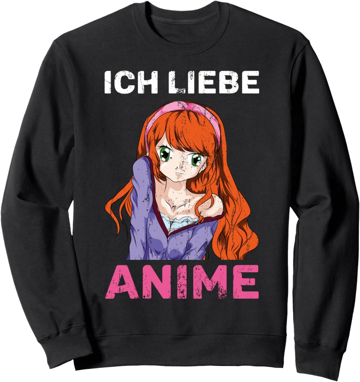 Ich liebe Anime Japanischer Manga Otaku Japan Lustiges Anime Sweatshirt