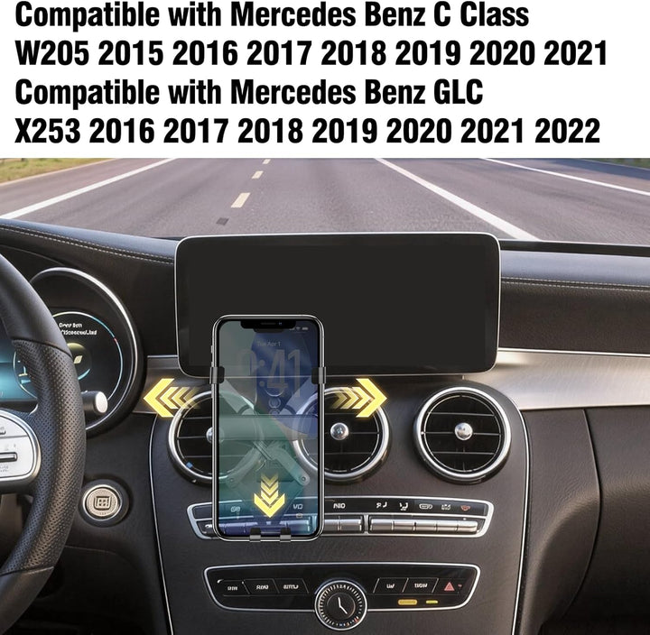 TTCR-II Kompatibel mit Handyhalterung Mercedes Benz C Klasse W205 2015-2021/GLC X253 2016-2022, 360°