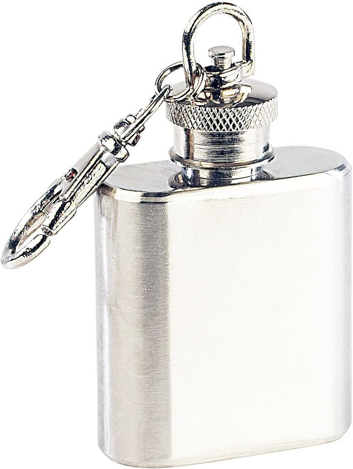 Rosenstein & Söhne Flachmann Mini: Edelstahl-Flachmann mit Schlüsselanhänger (Mini Schlüsselanhänger