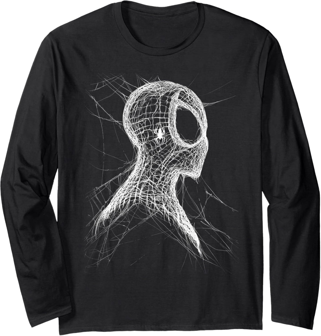 Marvel The Amazing Spider-Man Web Silhouette Comic Cover Langarmshirt