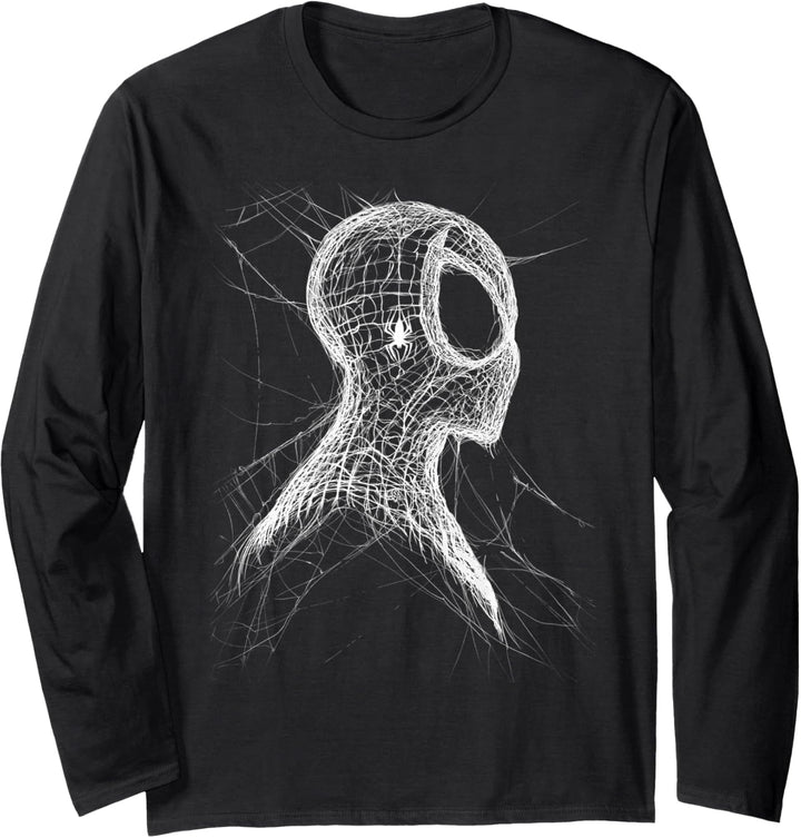 Marvel The Amazing Spider-Man Web Silhouette Comic Cover Langarmshirt